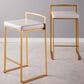 Lumisource Fuji High Back Counter Stool with White Faux Leather Cushion in Gold (Set of 2), , large