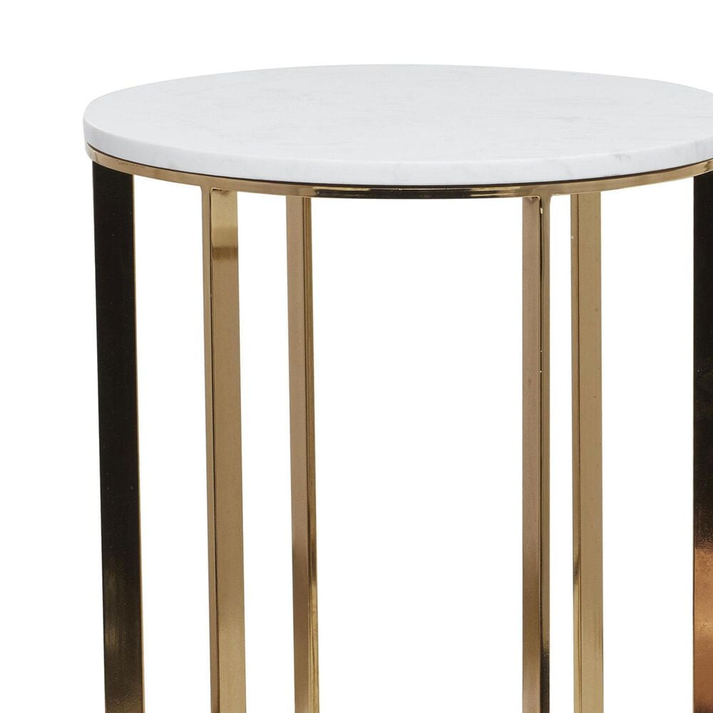 Maple and Jade End Table with Marble Top in Gold (Set of 2), , large