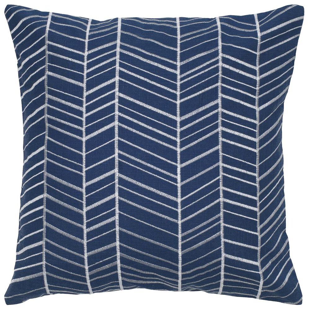Rizzy Home 18" x 18" Pillow Cover in White and Blue, , large