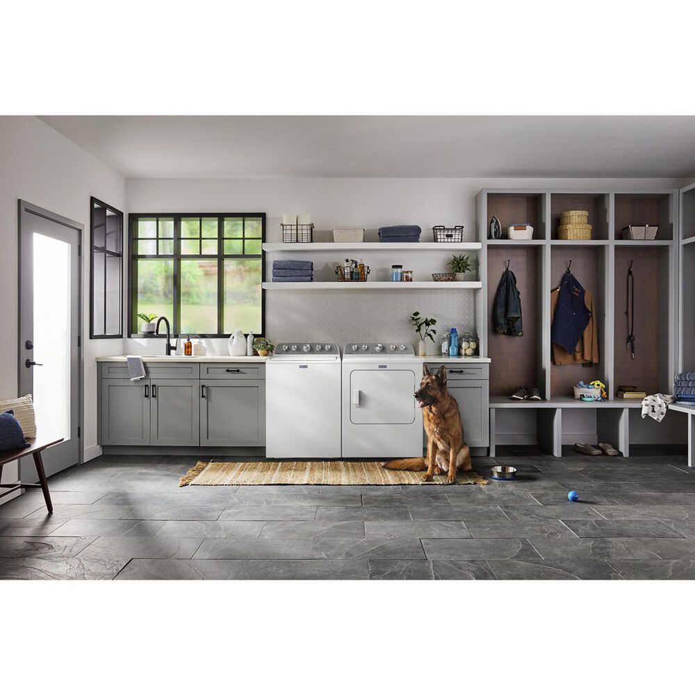 Maytag 4.7 Cu. Ft. Pet Pro Top Load Washer and 7.0 Cu. Ft. Gas Dryer Laundry Pair in White, , large