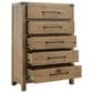 Millenium Ridgester California King Panel Bed with Dresser, Chest and Two Nightstands in Light Brown with USB Ports, , large