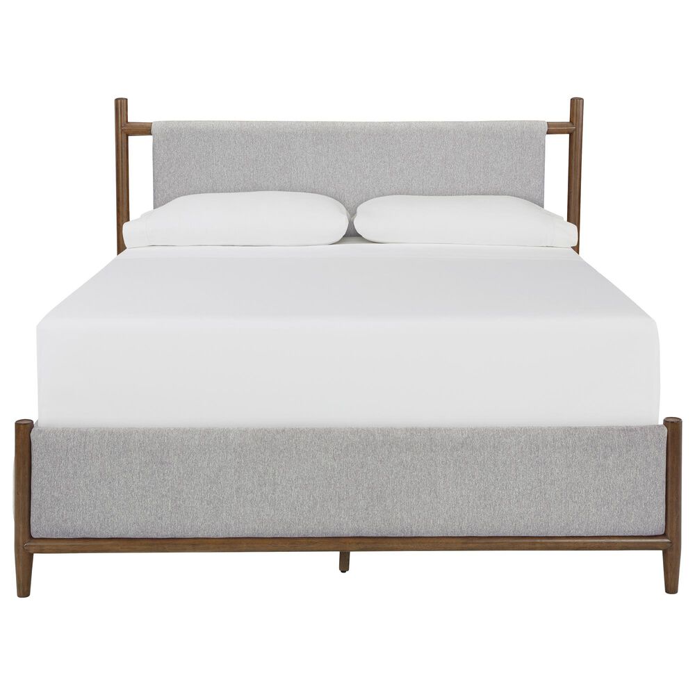 Ashley Lyncott Queen Panel Bed and Two Nightstands in Medium Brown, , large