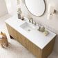 James Martin Vanities Hudson 60" Single Bathroom Vanity in Light Natural Oak with 3 cm White Zeus Quartz Top and Rectangular Sink, , large