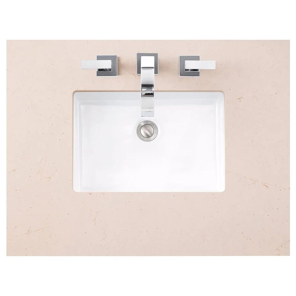 James Martin Vanities Solene 36&quot; Single Bathroom Vanity in Seaside Oak with 3 cm Eternal Marfil Quartz Top and Rectangular Sink, , large