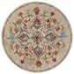 L&R Resources Sinuous Floral Oasis 4" Round Beige Area Rug, , large