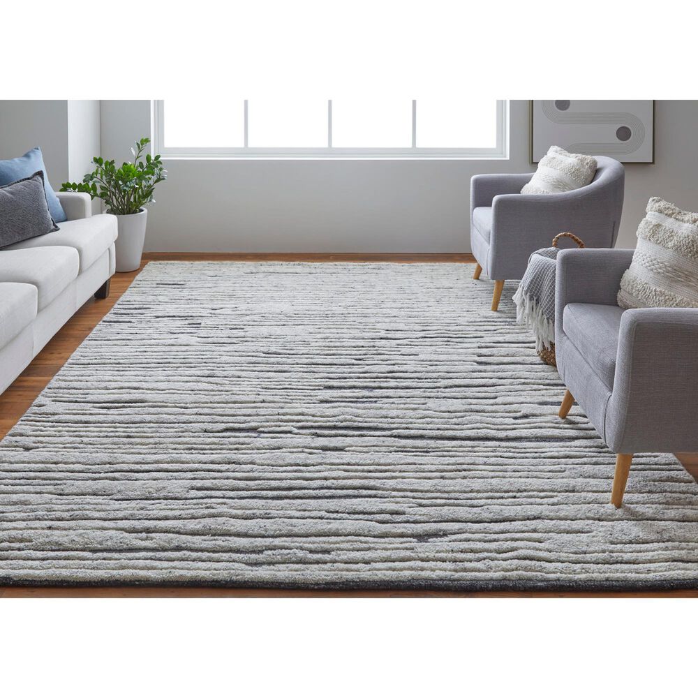 Feizy Broadfield 9&#39;6&quot; x 13&#39;6&quot; Ivory and Charcoal Area Rug, , large