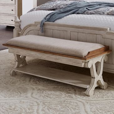 Belle Furnishings Farmhouse Reimagined Bed Bench in White, , large