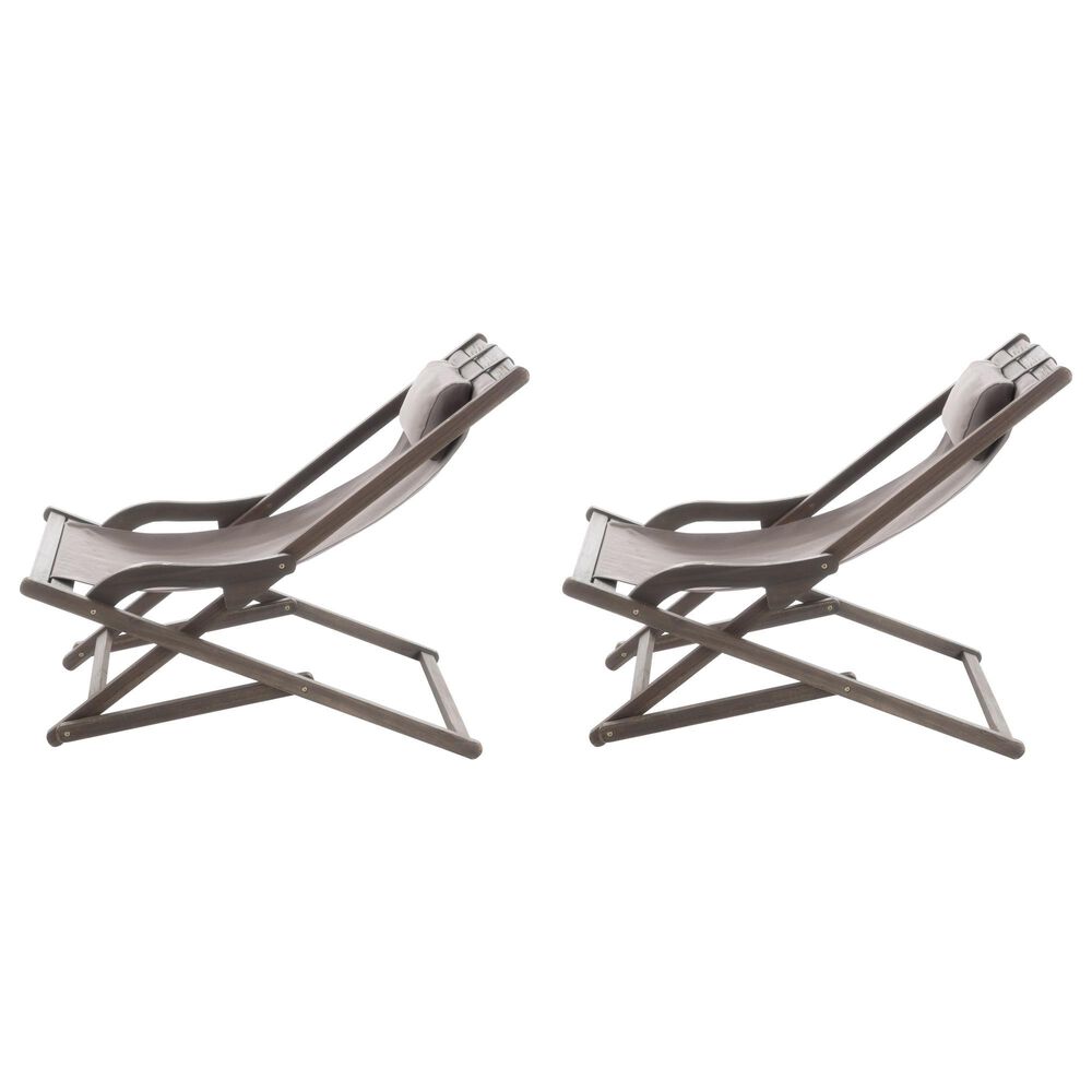 Hearth and Haven Nikki Outdoor Sling Chair with Pillow in Grey &#40;Set of 2&#41;, , large