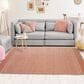 L&R Resources Earth 7"9" x 9"9" Coral and White Area Rug, , large