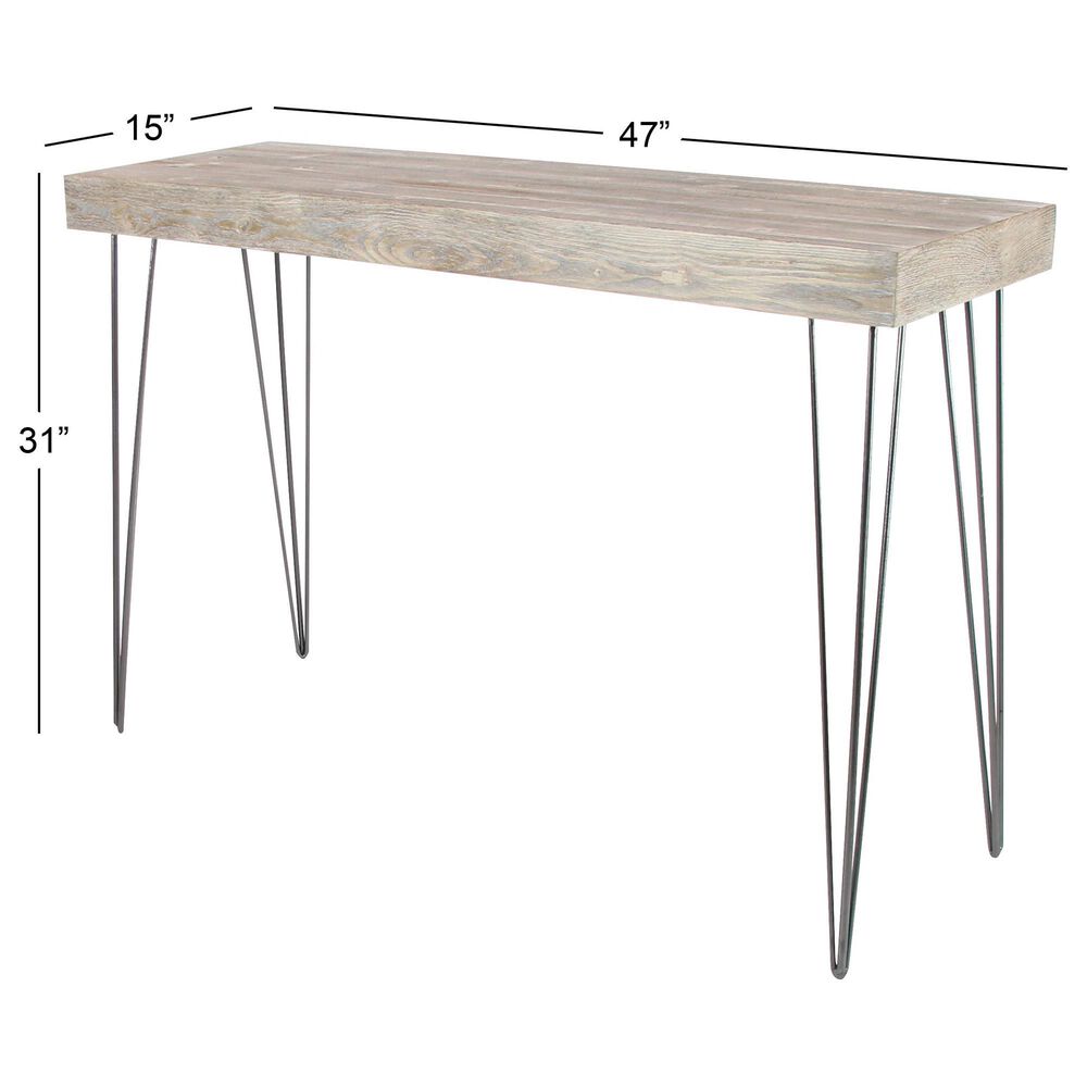 Uma Enterprises Modern Console Table in Brown and Charcoal Black, , large