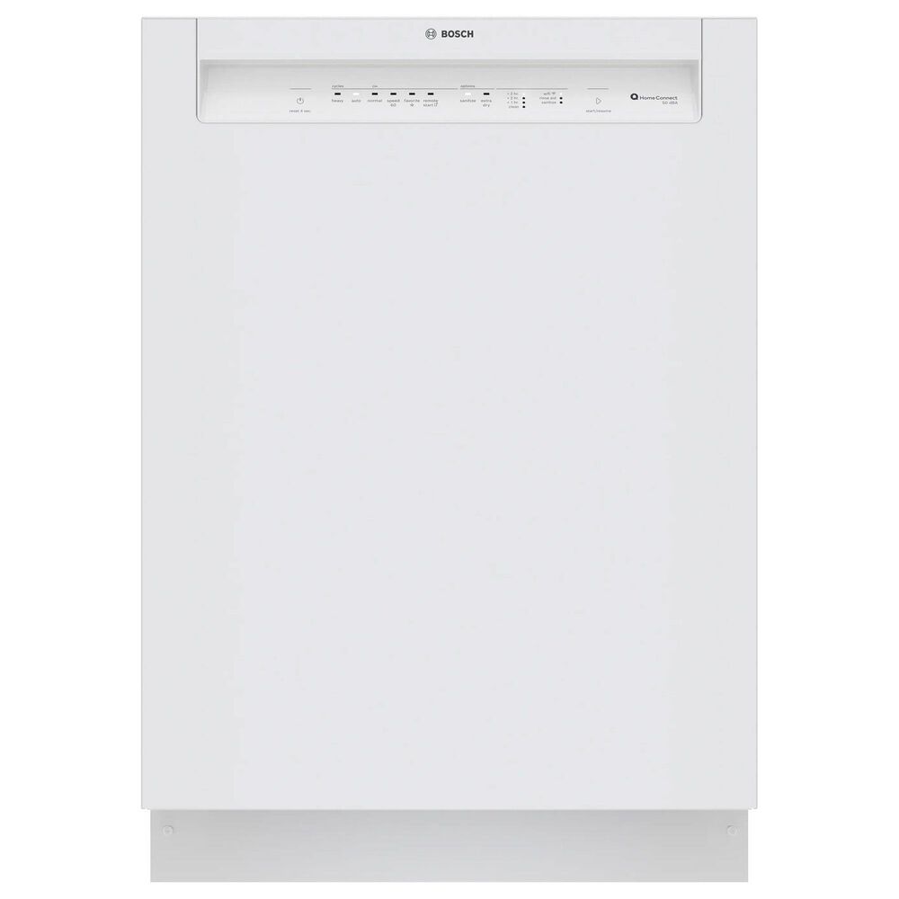 Bosch 100 Series 24"" Built-In Recessed Handle Dishwasher with Digital Control in White, , large