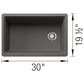 Blanco Inteos 30" Undermount Single Bowl Kitchen Sink in Volcano Gray, , large