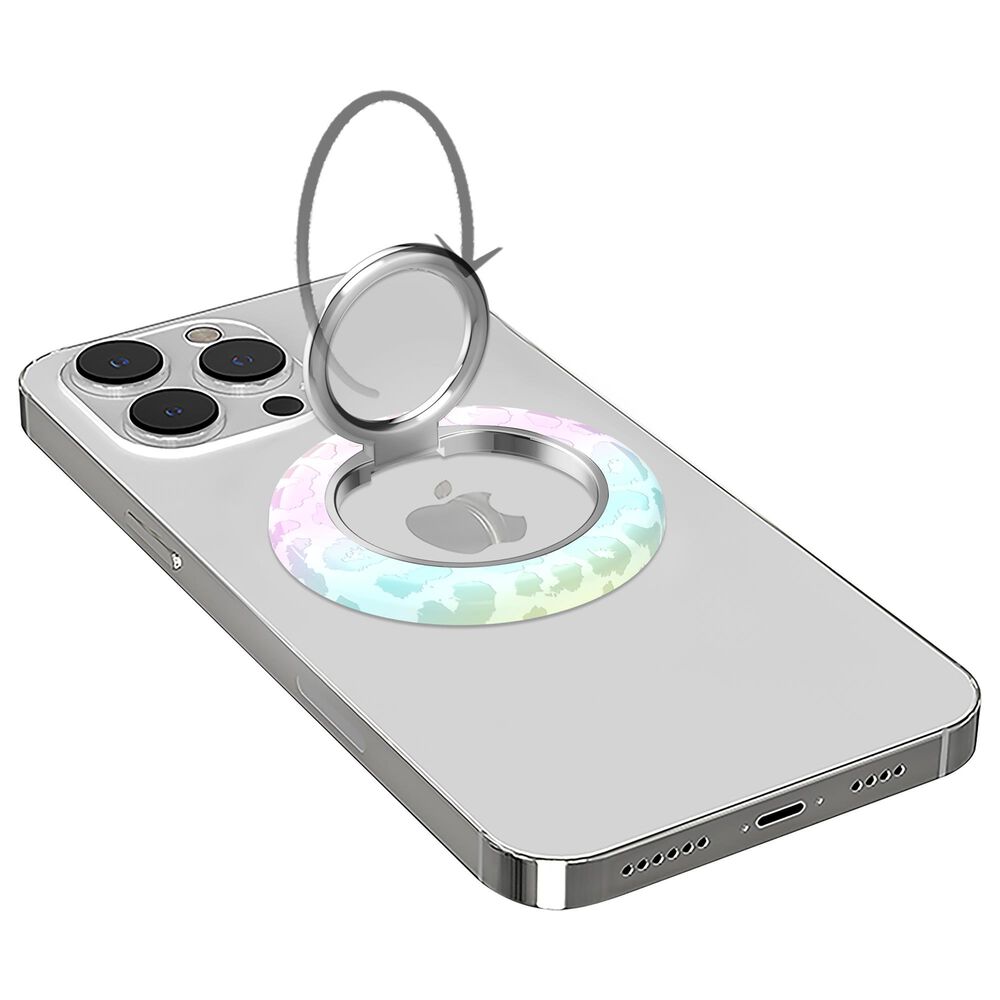 Velvet Caviar MagSafe Phone Grip Ring in White Opal Leopard, , large