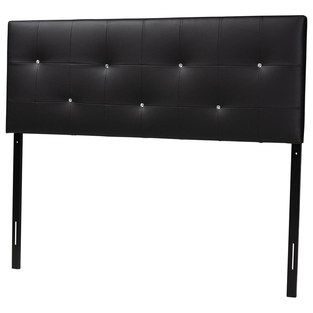 Baxton Studio Dalini Queen Panel Headboard in Black, , large