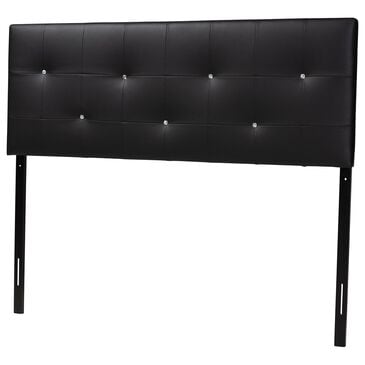 Baxton Studio Dalini Queen Panel Headboard in Black, , large
