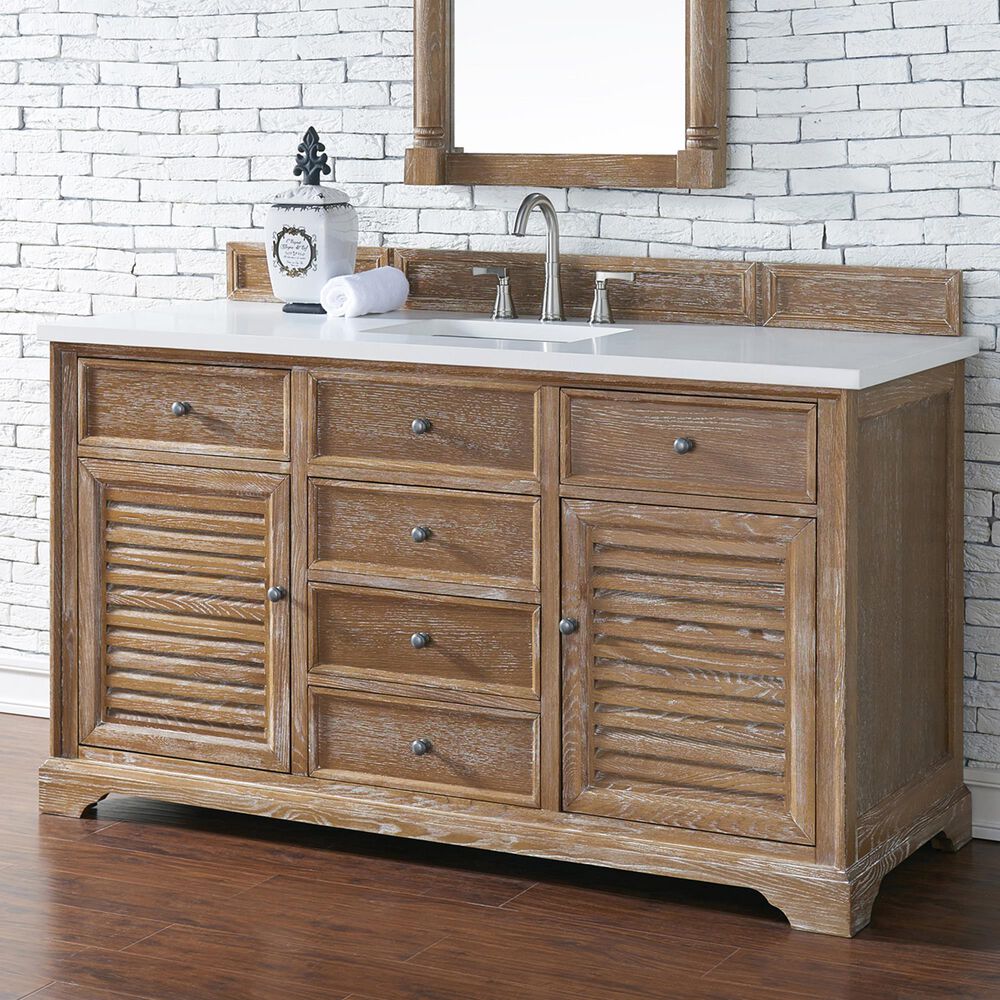 James Martin Savannah 60" Single Bathroom Vanity in Driftwood with 3 cm