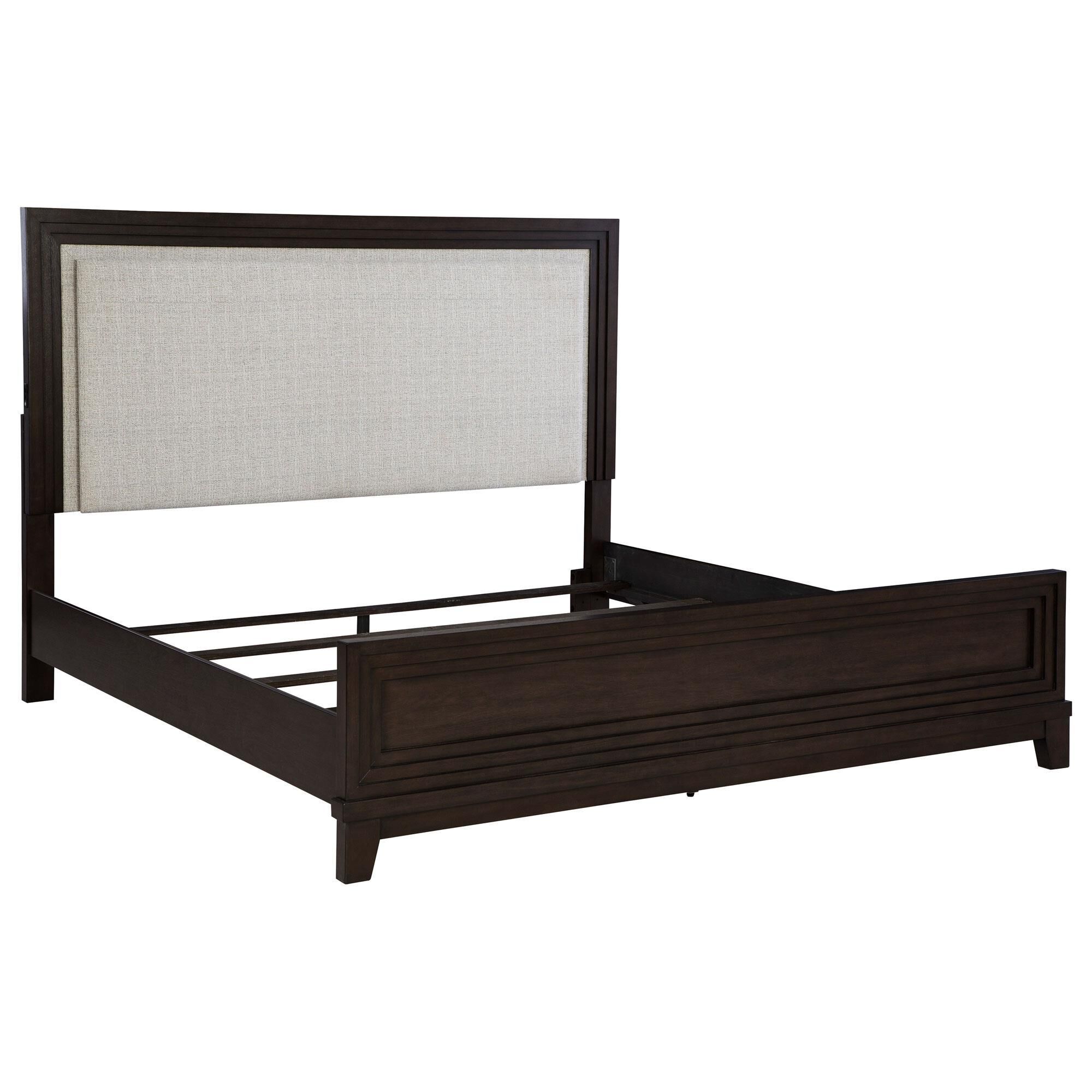 P・M・O・M・Y Ashley Neymorton Queen Panel Bed in Dark Grayish Brown with