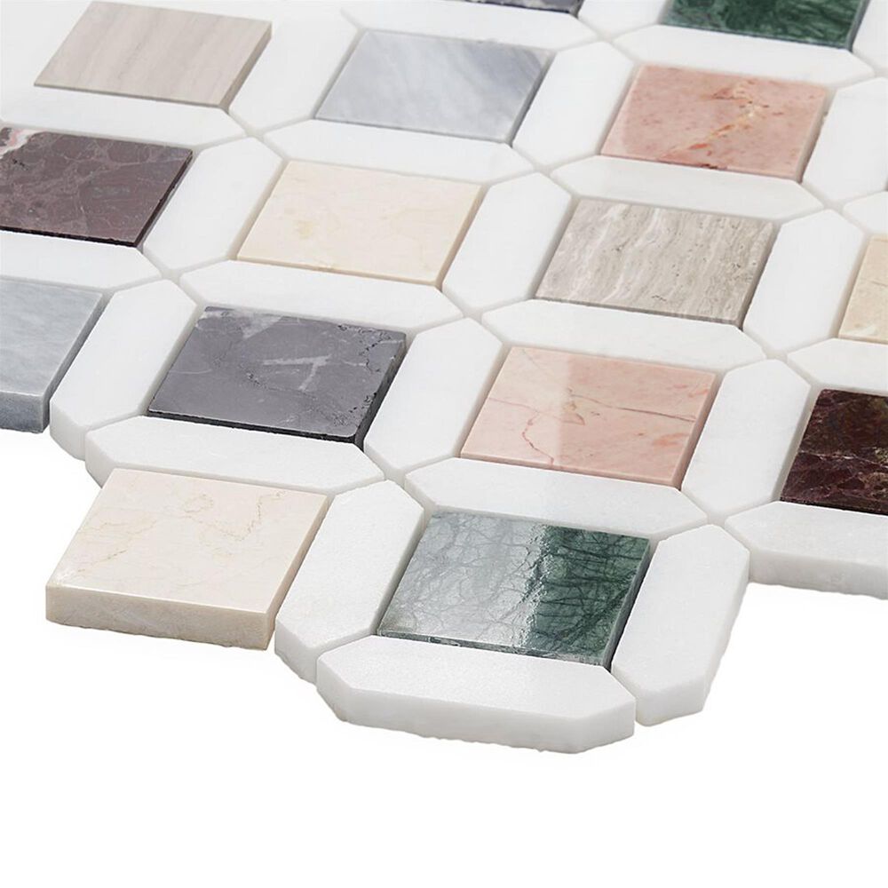 Soho Studio Chosen Multicolor 11.92" x 11.92" Marble Mosaic Sheet, , large