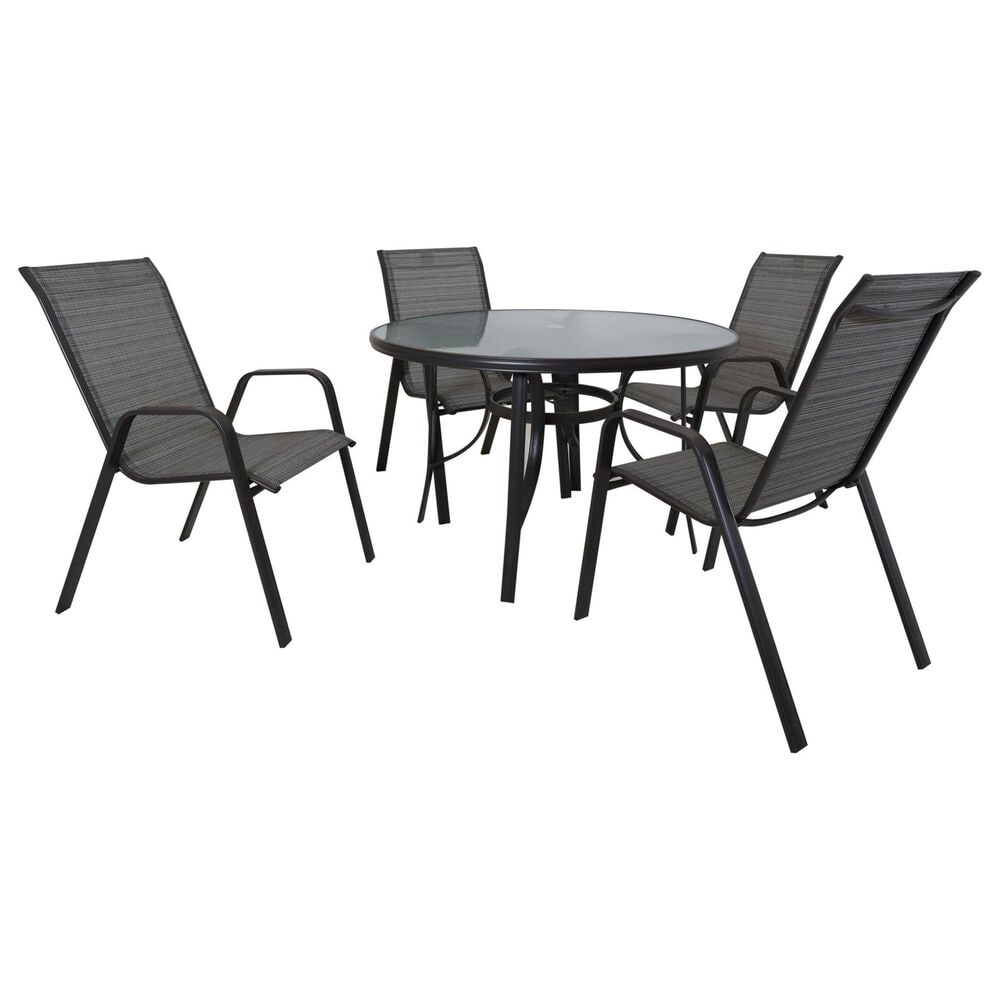 Redline Creation Inc. 5-Piece Round Dining Set in Black, , large