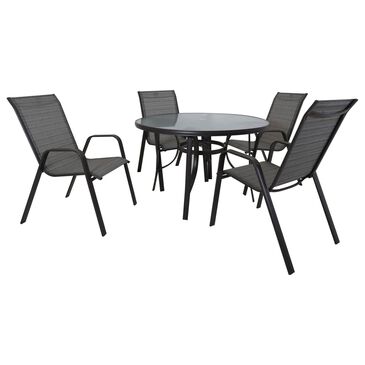 Redline Creation Inc. 5-Piece Round Dining Set in Black, , large