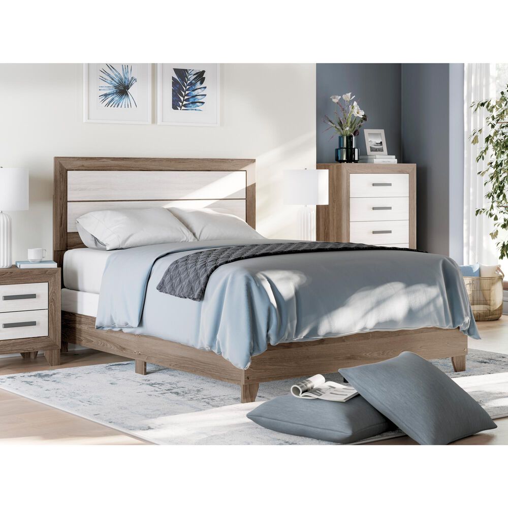 Ashley Sharnari 5-Drawer Chest in Antique White and Gray Brown, , large