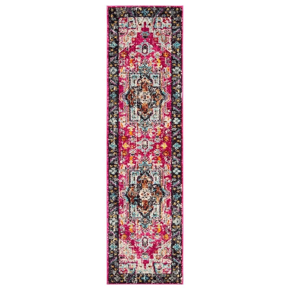 Safavieh Monaco MNC253J-28 2"2" x 8" Fuchsia/Grey Runner, , large
