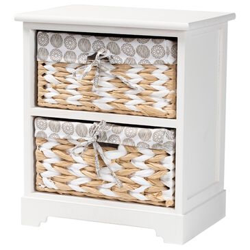 Baxton Studio Rianne 2-Basket Storage Unit in White, , large