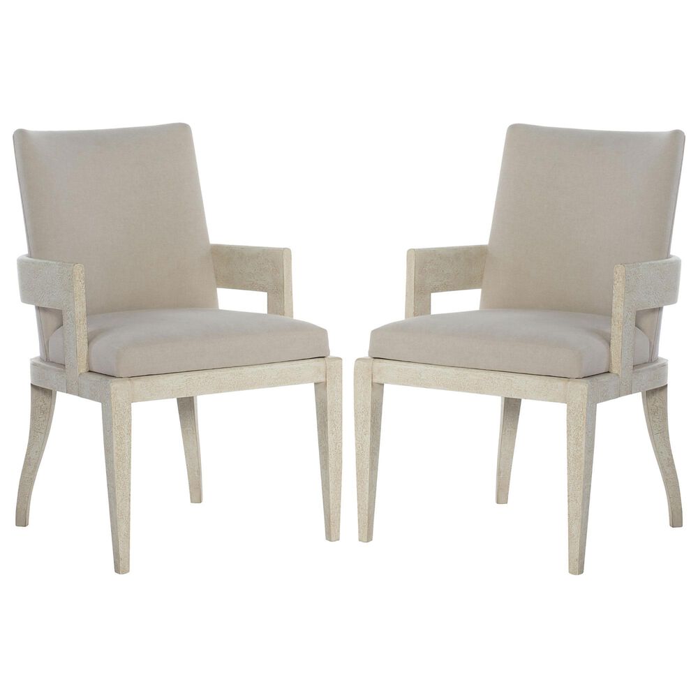 Hooker Furniture Cascade Arm Chair with Beige Cushion in Creamy (Set of 2), , large