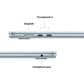 Apple MacBook Air 15.3" Laptop - Apple M4 chip 10-core CPU - 16GB RAM - 10-core GPU - 256GB SSD in Sky Blue with 3-Year AppleCare+, , large