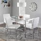Lumisource Fuji Side Chair with White Velvet Cushion in Brushed Stainless Steel (Set of 2), , large
