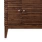James Martin Vanities Linear 72" Double Bathroom Vanity in Mid Century Walnut with 10 cm Glossy White Solid Surface Top and Rectangular Sinks, , large
