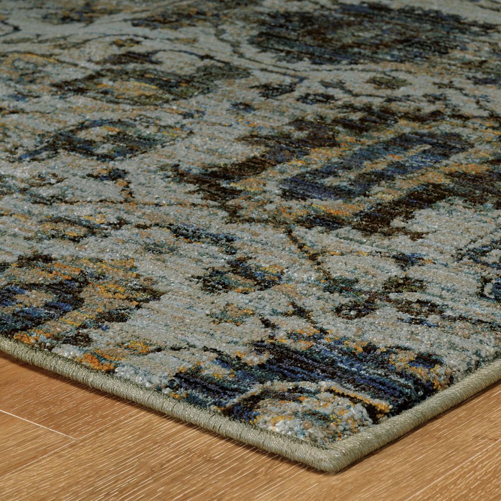 Oriental Weavers Andorra 7120A 2&#39;3&quot; x 8&#39; Blue Runner, , large