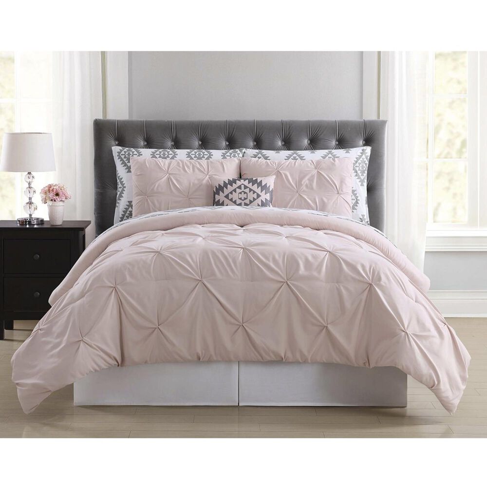 Pem America Pueblo Pleated 6-Piece Queen Bed in a Bag in Blush, , large