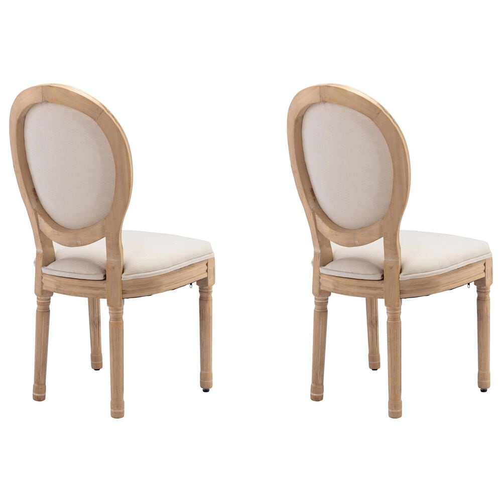 Hearth and Haven Upholstered Side Chair in Beige (Set of 2), , large