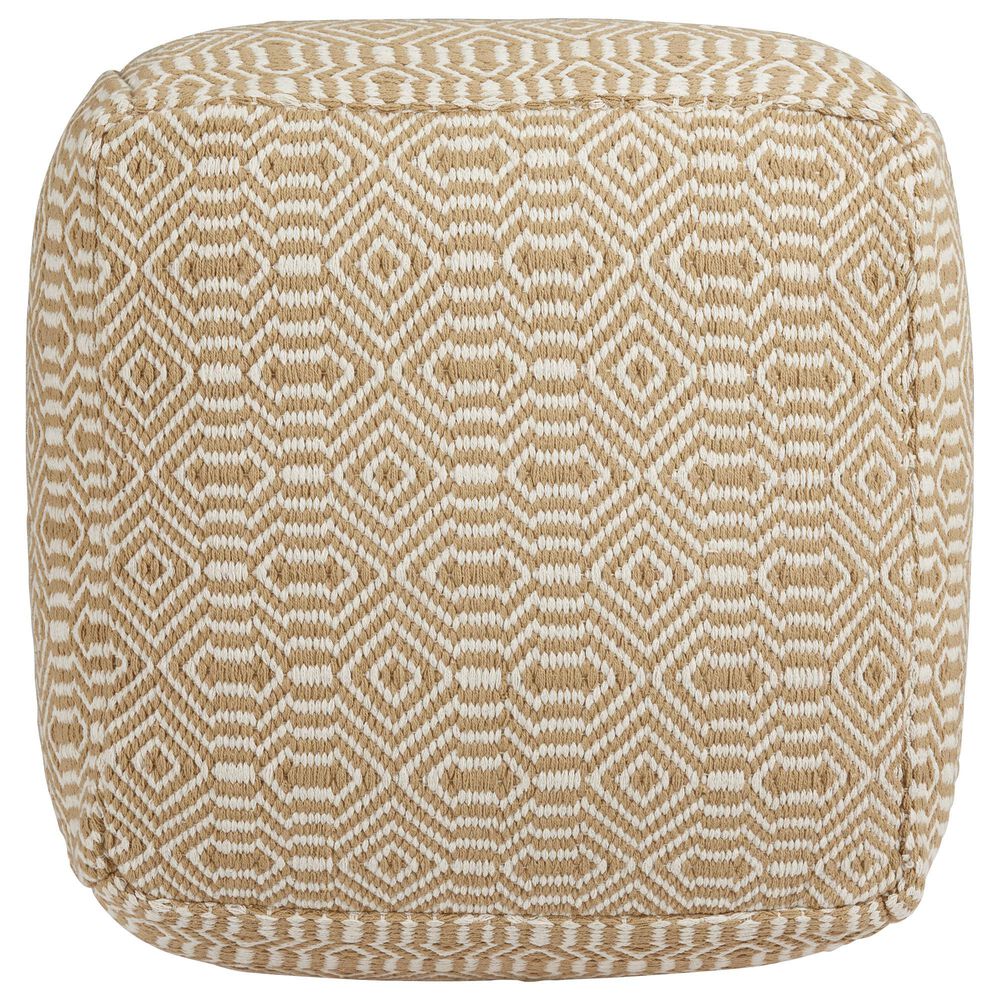 Ashley Adamont Pouf in Tan and Ivory, , large