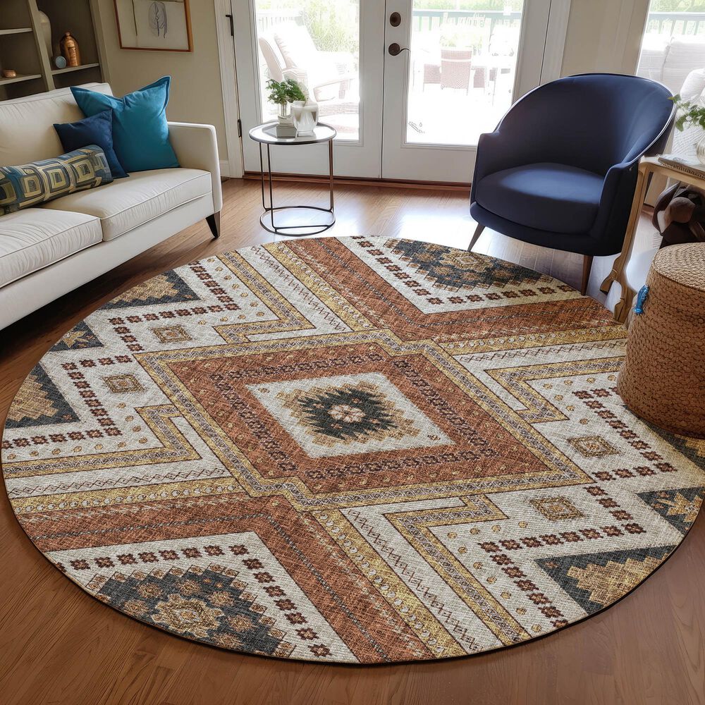 Dalyn Rug Company Portico PO5 Copper 8&#39; Round Area Rug, , large