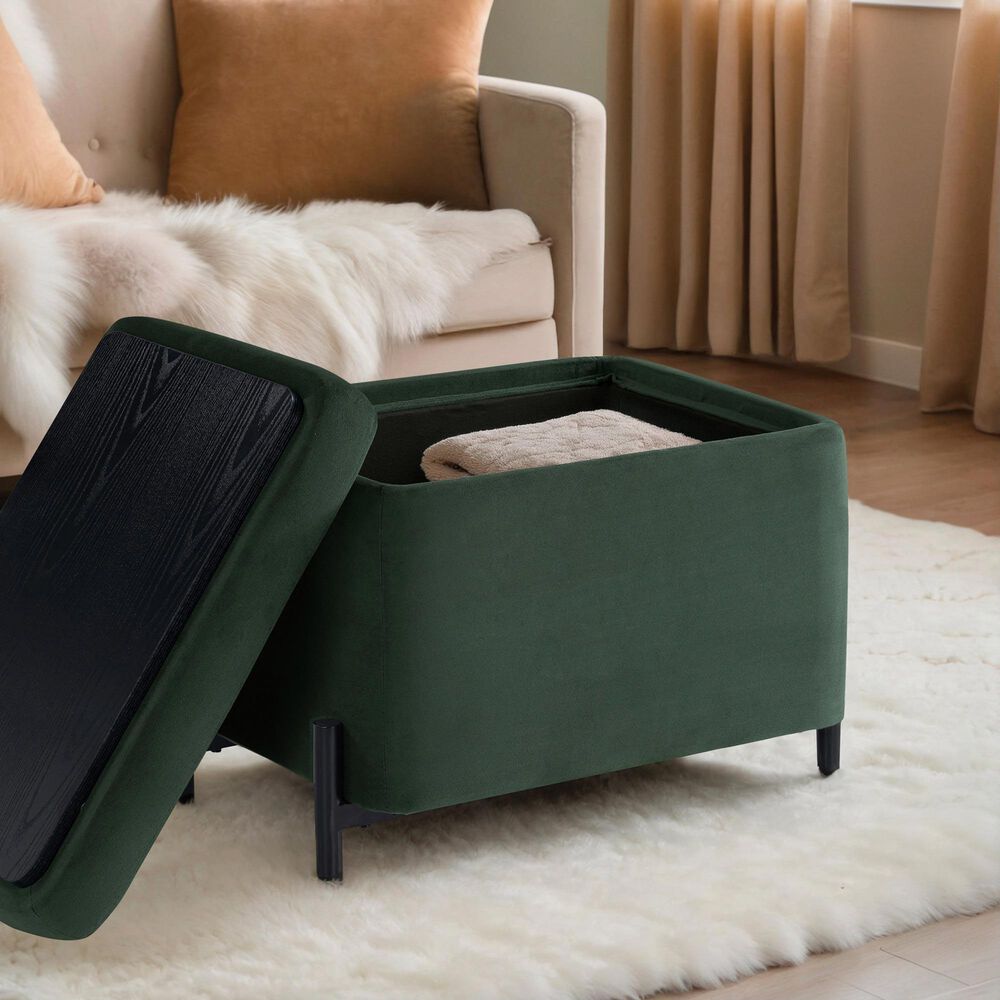 Lifestyle Solutions Kona Small Storage Ottoman in Green, , large