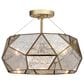Vaxcel Euclid 3-Light Semi Flush Mount in Aged Brass, , large