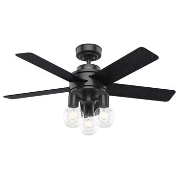 Hunter Hardwick 44" Ceiling Fan with LED Lights in Matte Black, , large