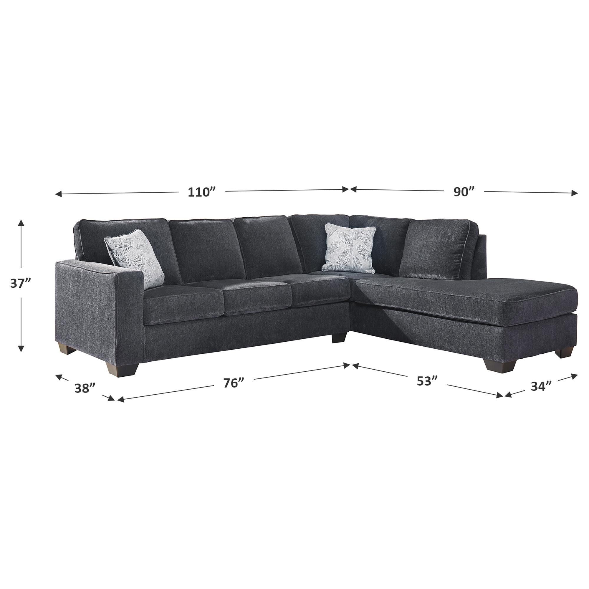 Ashley altari 2 piece left facing chaise shop sectional sofa