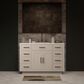 Lexora Home Abbey 48" Single Bathroom Vanity in White Oak with 2 cm White Carrara Marble Top and Rectangular Sink, , large