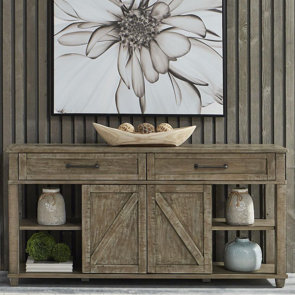Belle Furnishings Parkland Falls Sofa Table in Weathered Taupe, , large