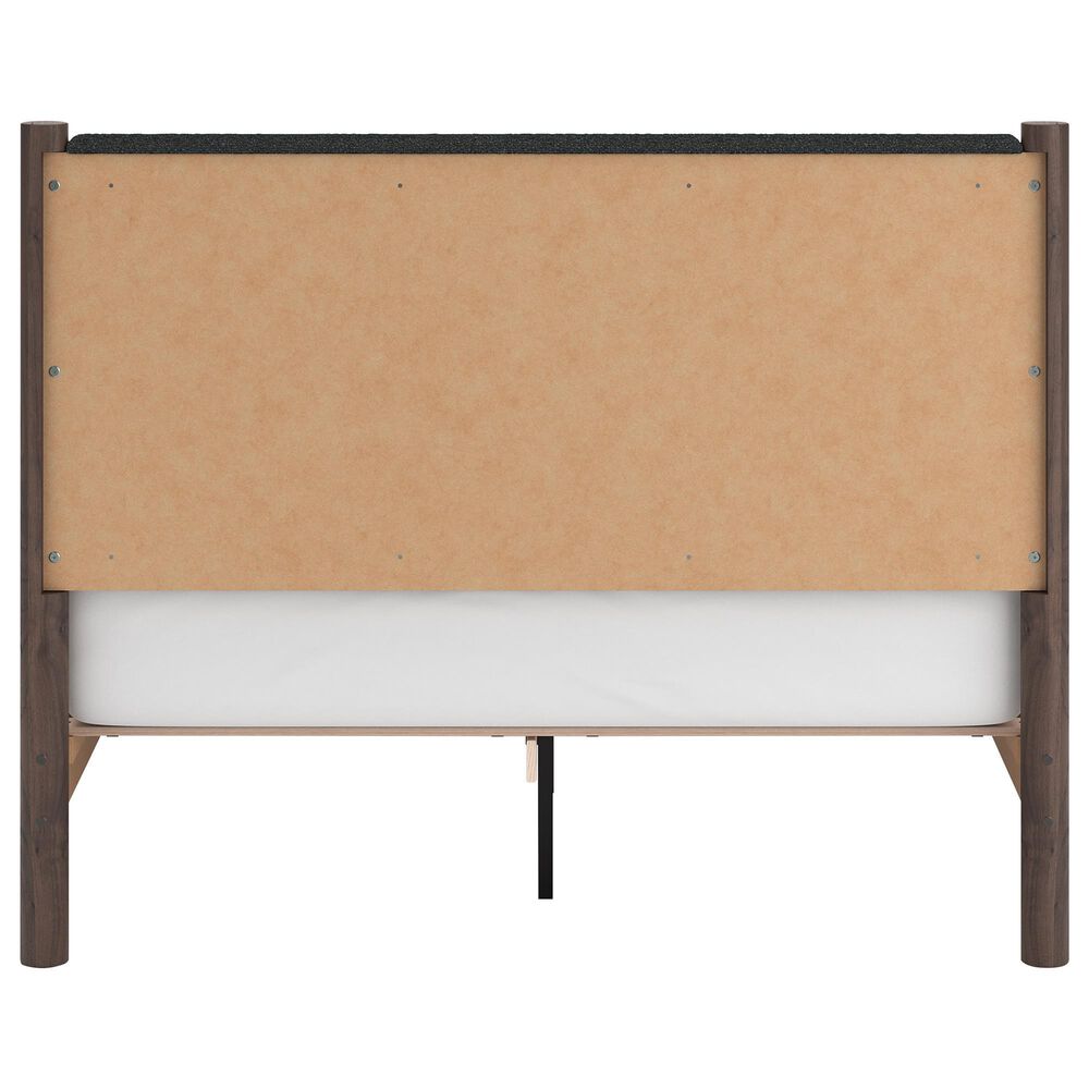 Ashley Pamytta Queen Upholstered Panel Platform Bed in Rich Brown, , large