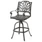 Hearth and Haven Outdoor Aluminum Swivel Barstool with Scrolled Arms in Bronze, , large