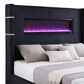 Coaster Tisdall Eastern King Upholstered Fireplace Bed in Black, , large