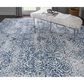 Nourison Damask 9" x 12" Ivory and Navy Area Rug, , large