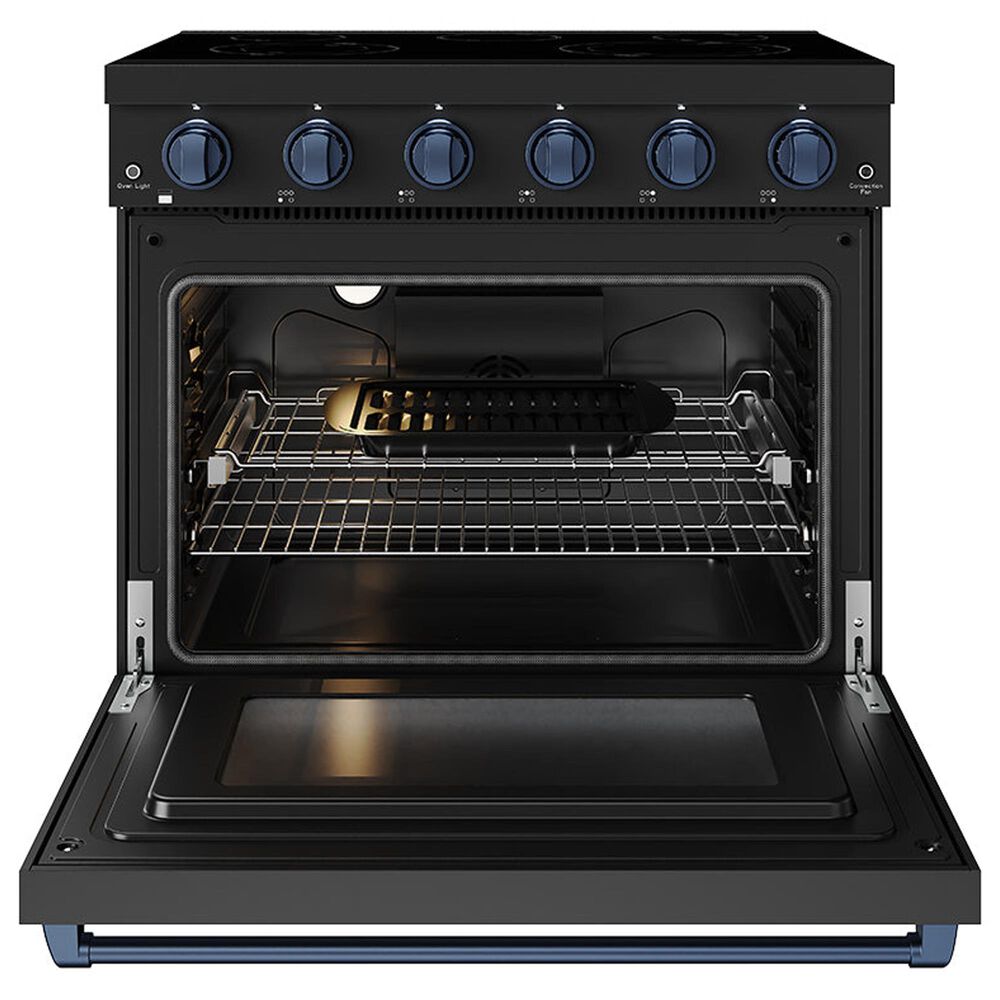 Thor Kitchen Gordon Ramsay 6 Cu. Ft. Professional Freestanding Electric Range with Blue Handle Kit in Black, , large