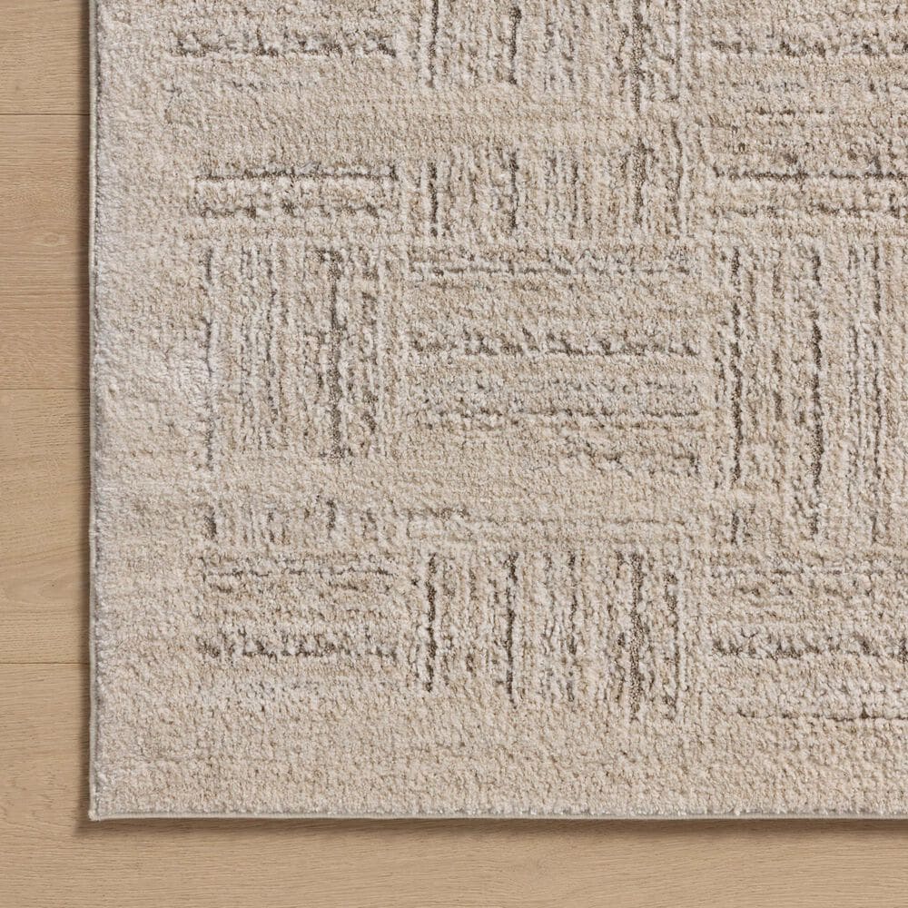 Amber Lewis x Loloi Monty 6&#39;7&quot; x 9&#39;3&quot; Ivory and Taupe Area Rug, , large