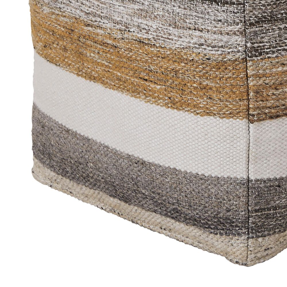 Ashley Josalind Pouf in White, Honey, Gray and Brown, , large