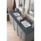 James Martin Vanities Brittany 72" Double Bathroom Vanity in Urban Gray with 3 cm Charcoal Soapstone Quartz Top and Rectangle Sinks, , large